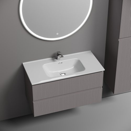 Тумба под раковину Sancos SNOB T SNT90SM 90х40 подвесная цвет серый - фото 4